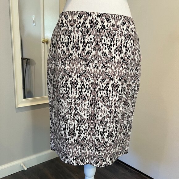 NWT Merona Brown/Gray Snakeskin Stretch Pencil Skirt, Size 8 - Picture 1 of 14